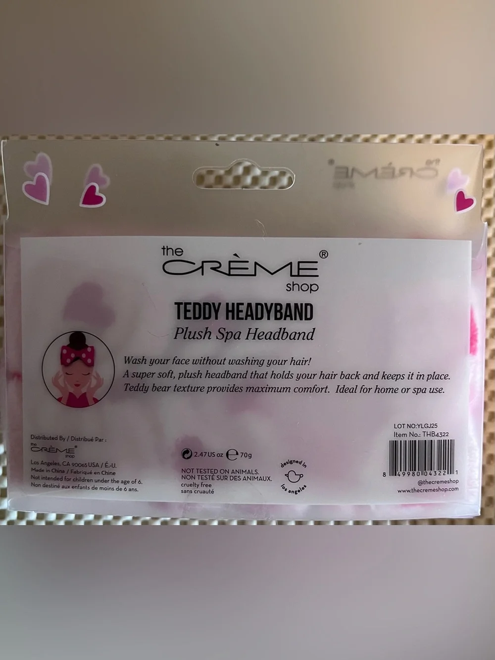 Wet Brush Mini IntelliFlex Detangler and The Crème Shop Plush Spa Teddy Headband